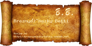 Breznyánszky Betti névjegykártya
